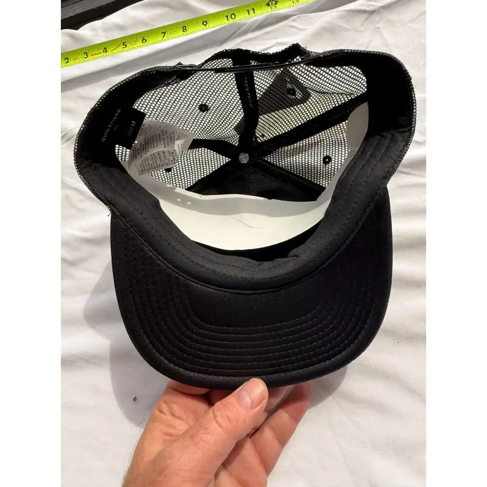 Quiksilver Trucker Hat Black Snapback OSFM Foam Front Mesh Back NWT Surf Skate